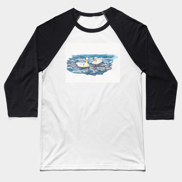 Puddle Ducks Baseball T-Shirt by MagsWilliamson